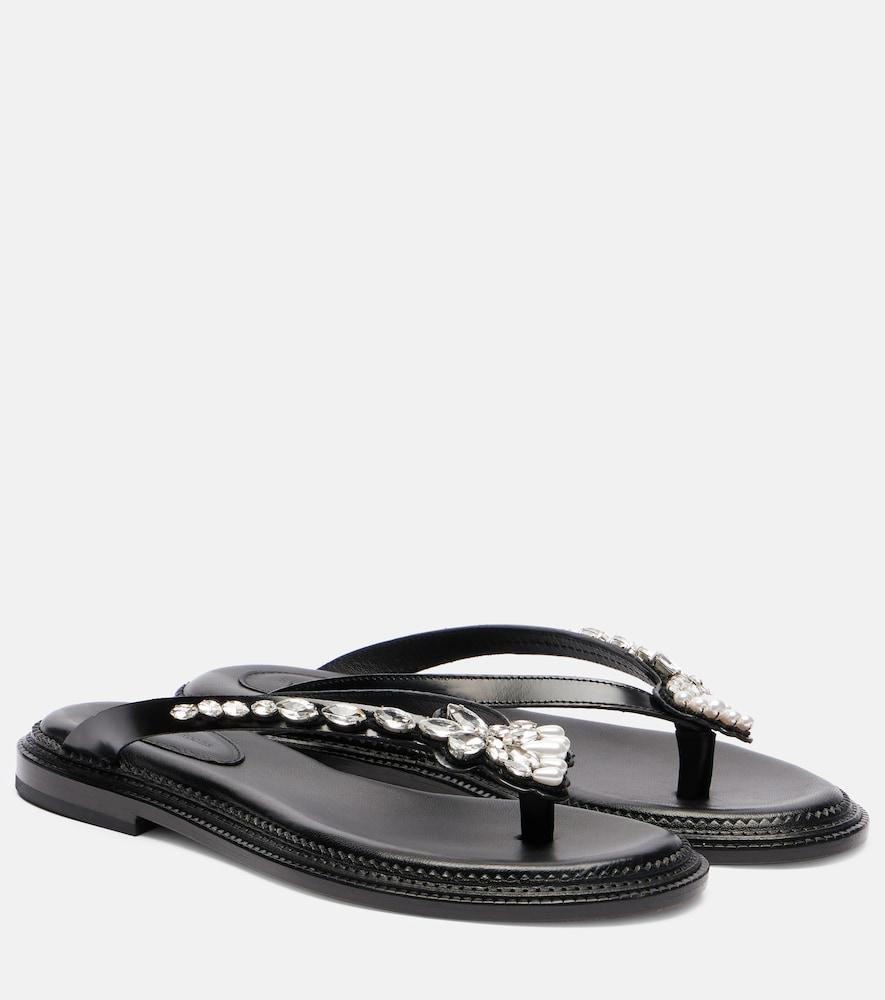 simone rocha embellished leather thong sandals