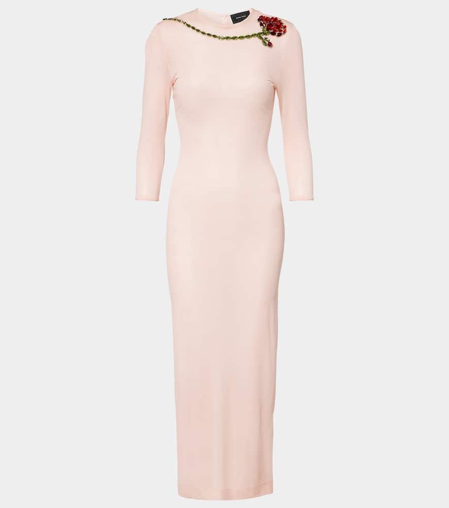 simone rocha embellished mesh midi dress