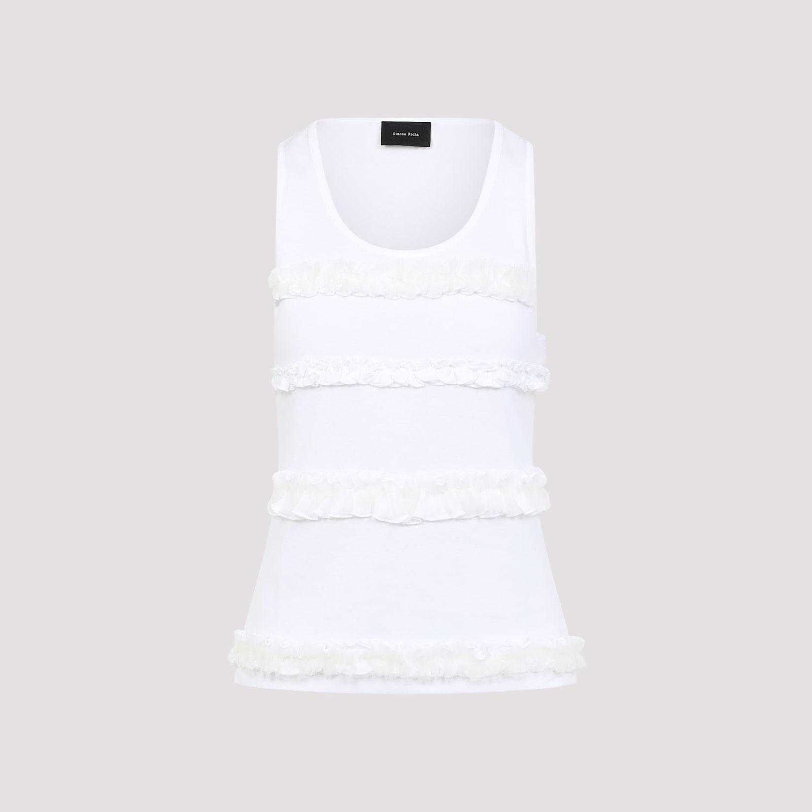 simone rocha fitted ruffle frill tank top