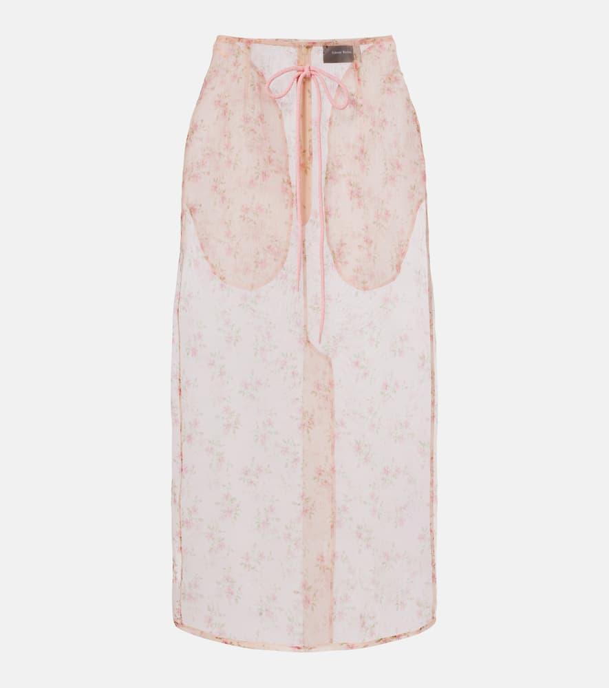 simone rocha floral midi skirt