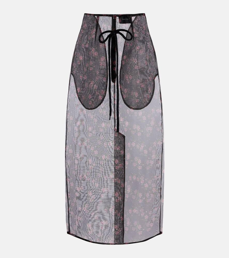 simone rocha floral midi skirt
