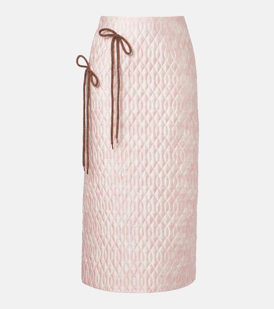 simone rocha floral quilted pencil skirt