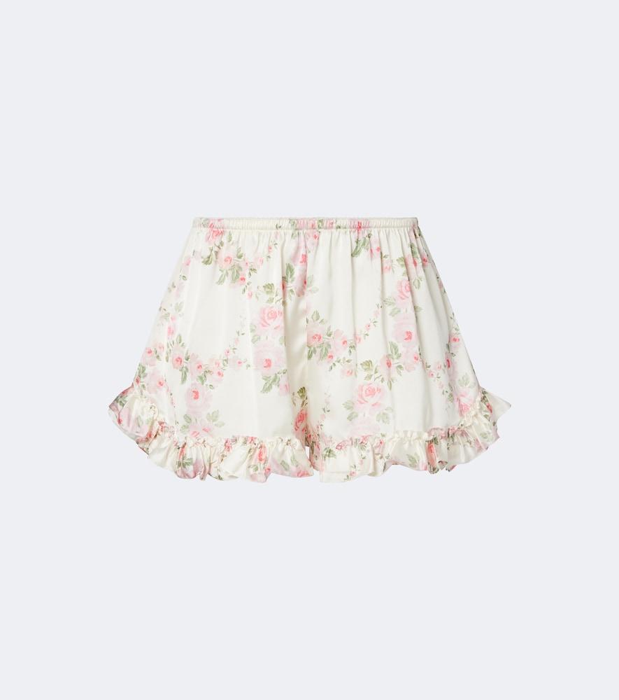 simone rocha floral ruffled shorts