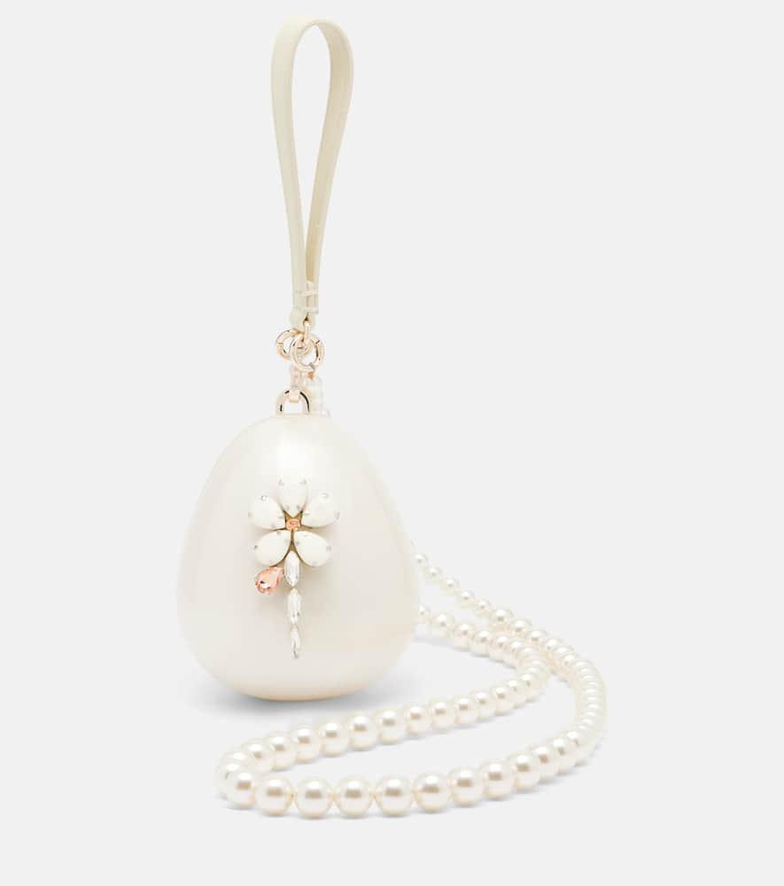 simone rocha hare pearl egg embellished clutch