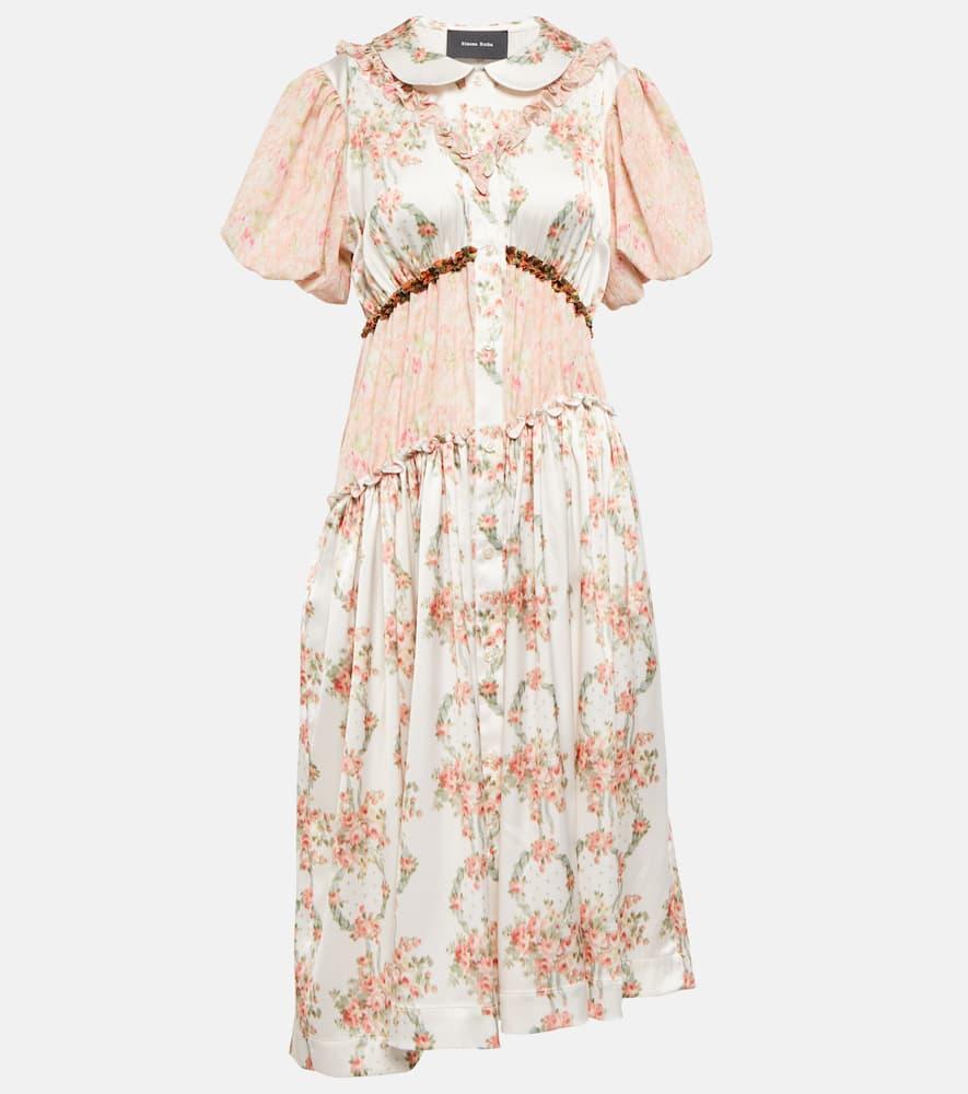 simone rocha patchwork floral midi dress