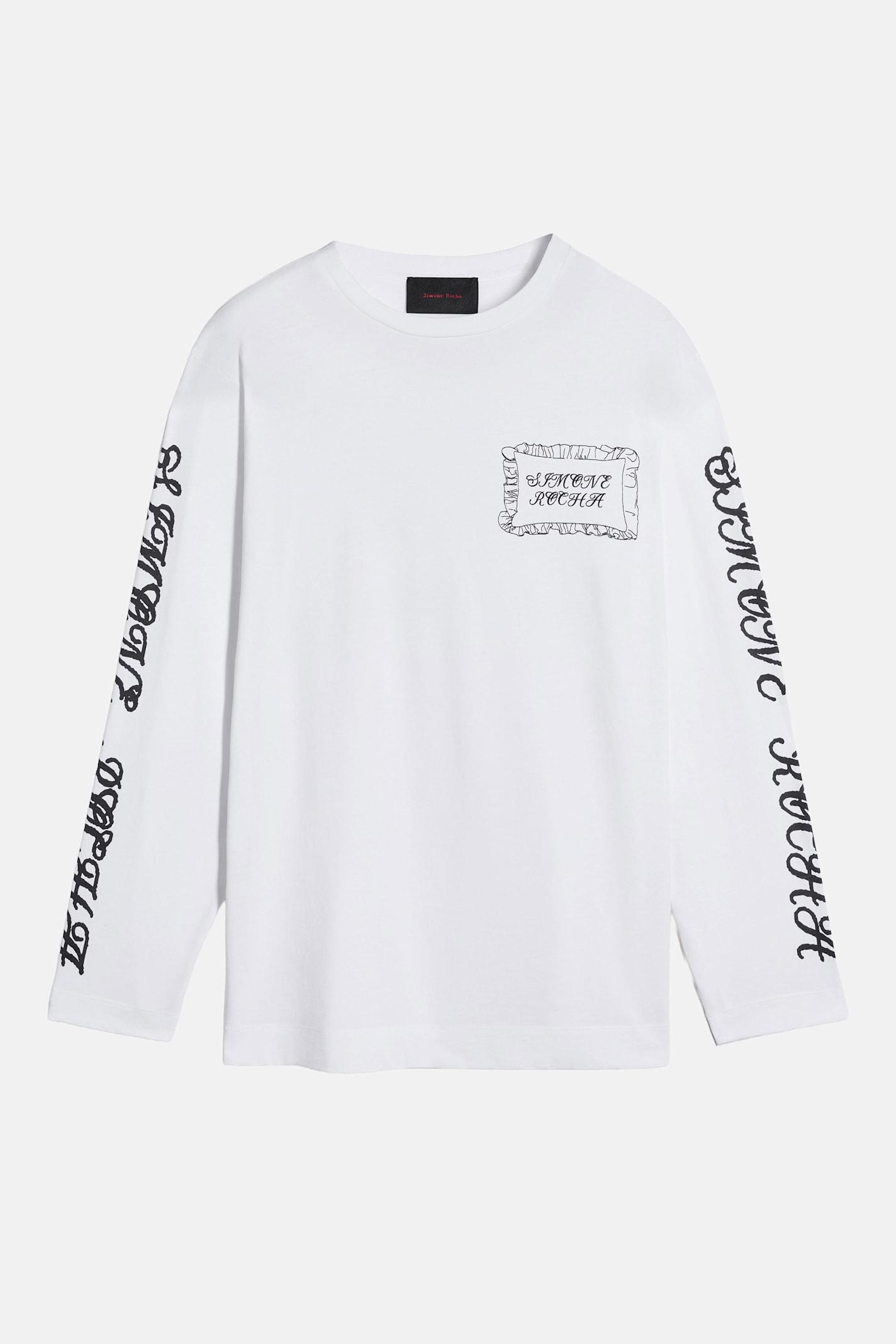 simone rocha pillowcase logo print long sleeve t-shirt