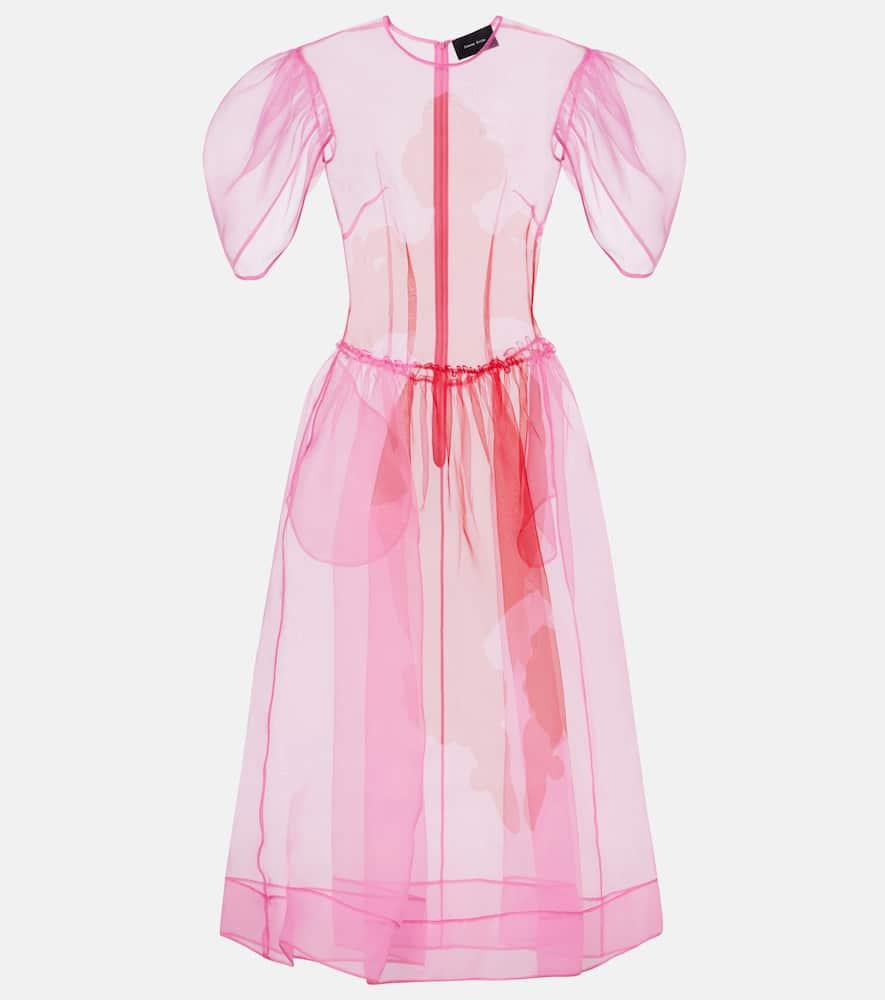 simone rocha printed organza midi dress