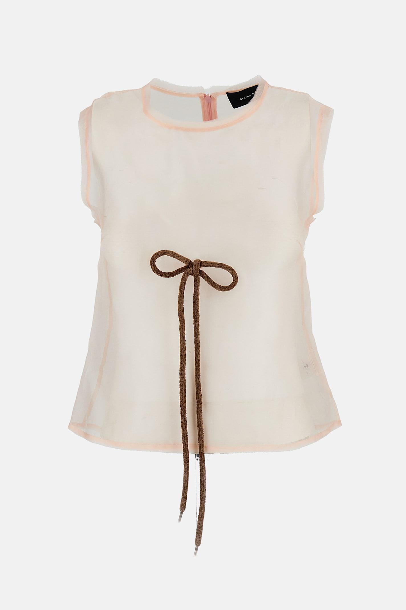 simone rocha sheer frayed contour dart top
