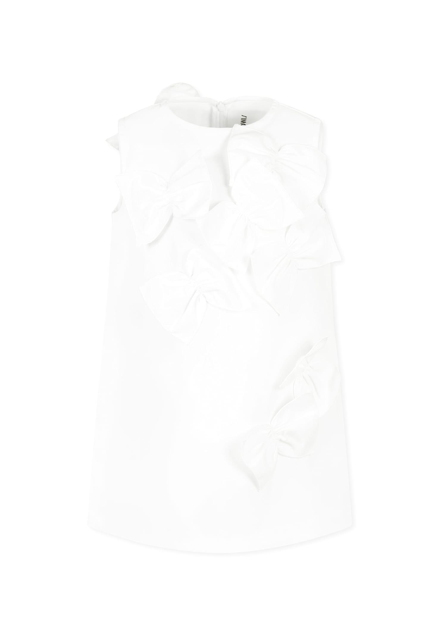 simonetta white dress for girl with bows