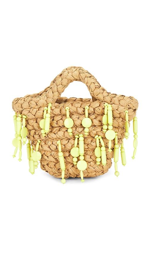 simonmiller beaded shelly bag in yellow,neutral.