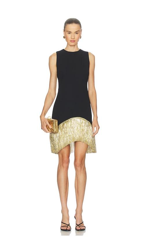 simonmiller bowie fringe mini dress in black.