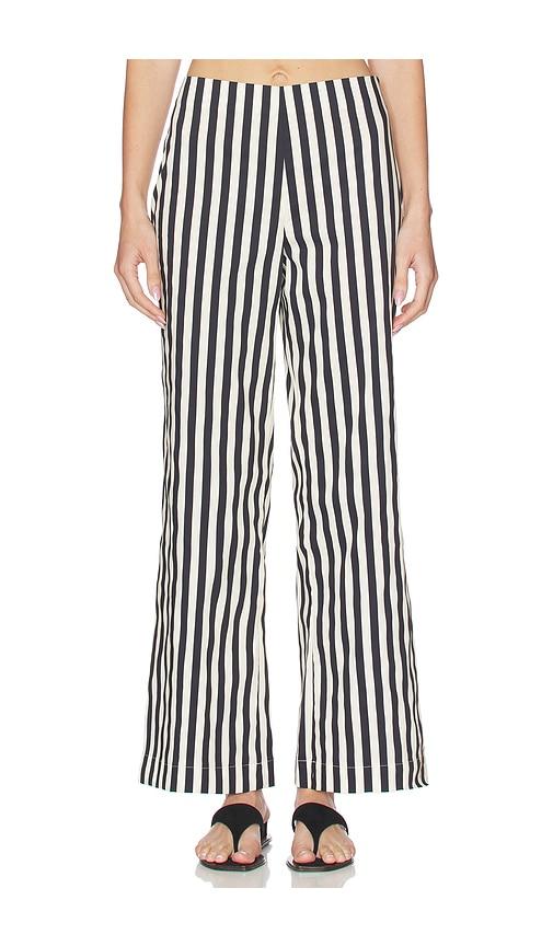 simonmiller pia poplin pant in black,white.