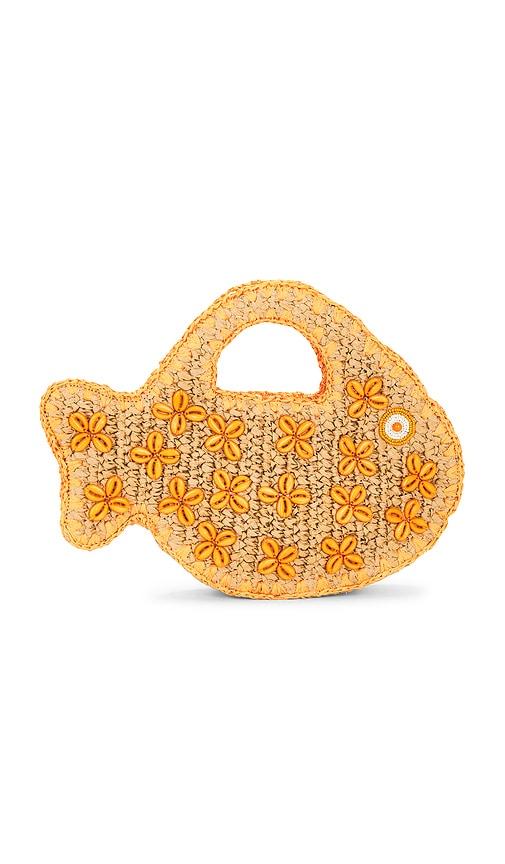 simonmiller puka fish bag in orange,neutral.
