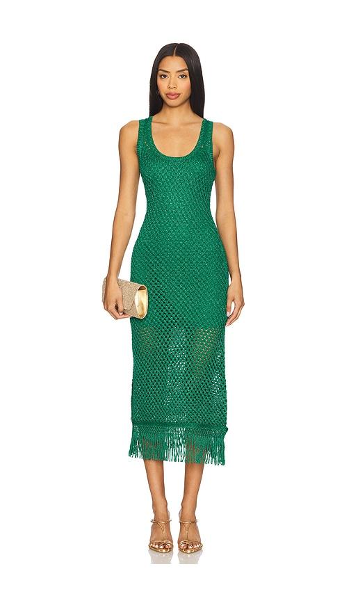 simonmiller roca dress in dark green.