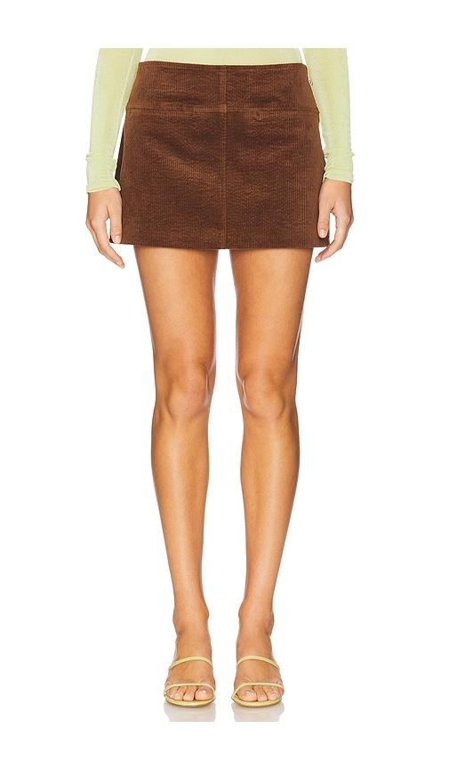 simonmiller twiggy corduroy mini skirt in coral.