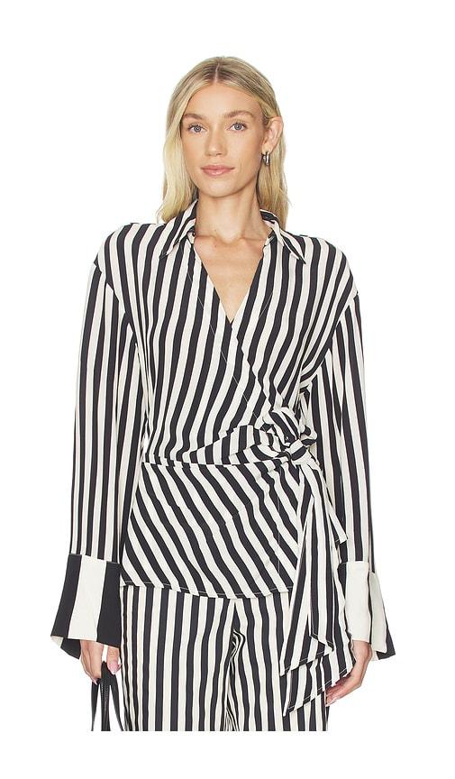 simonmiller vietta crepe top in black,white.