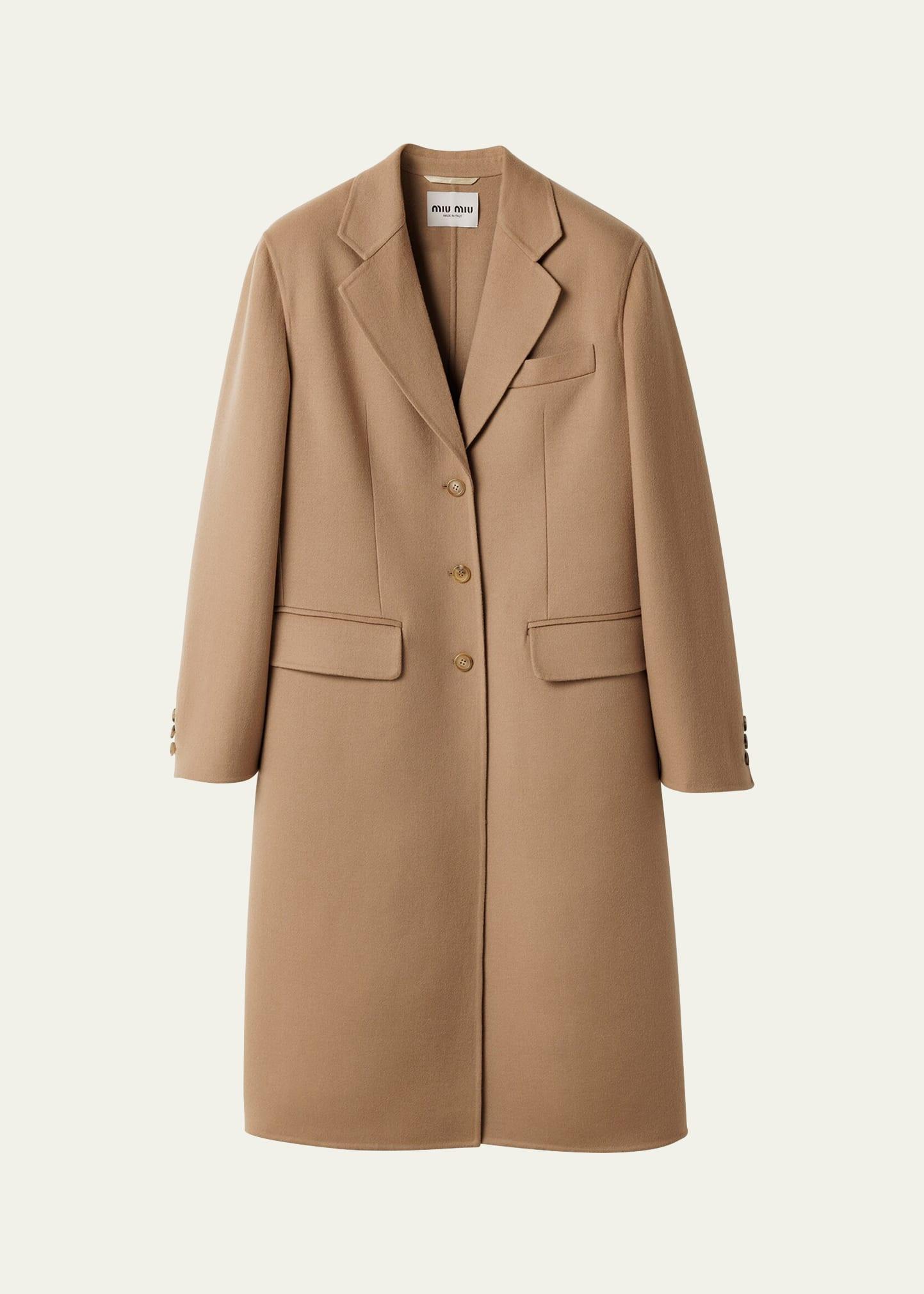 single-breasted cashmere trench coat