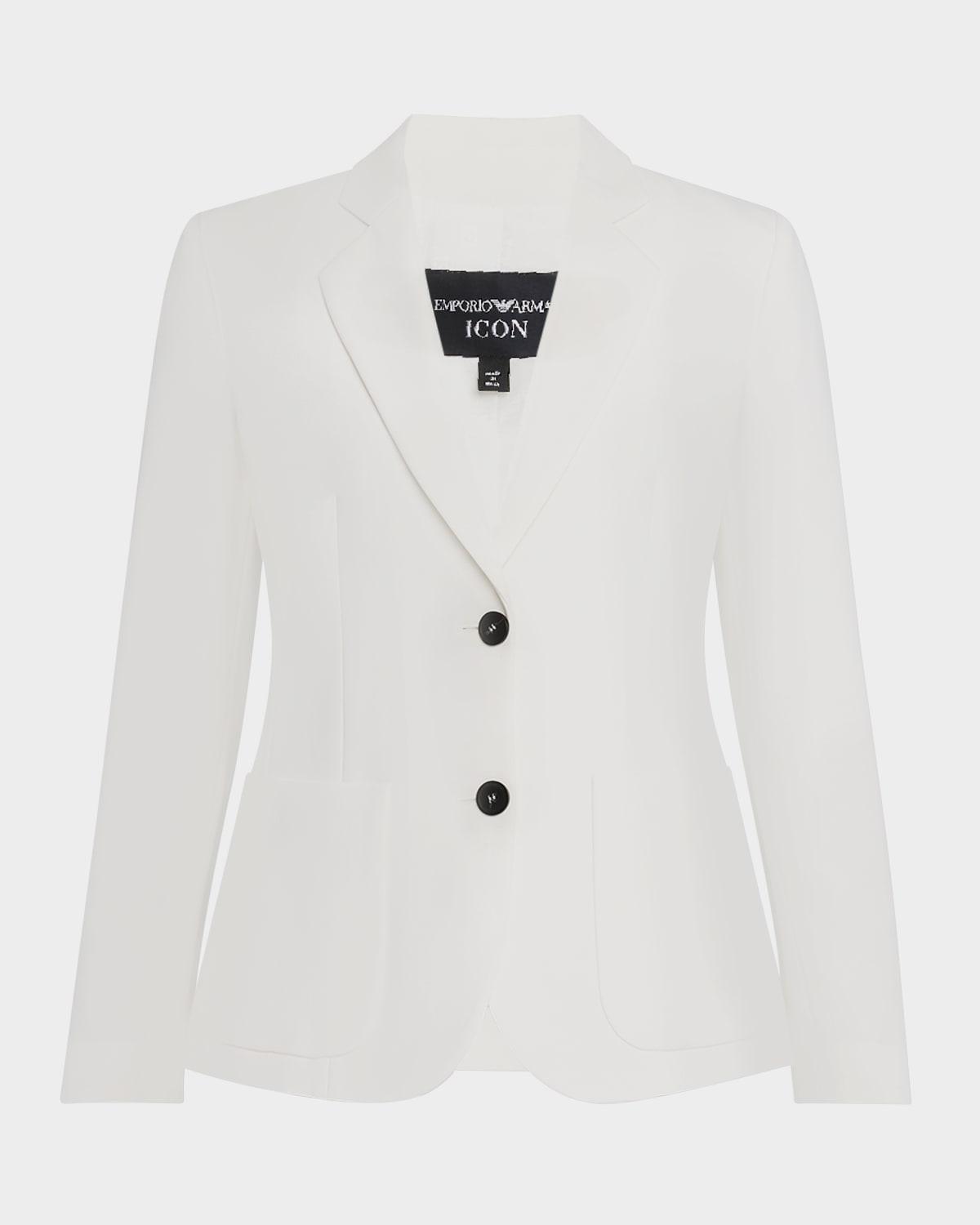 single-breasted contrast button blazer