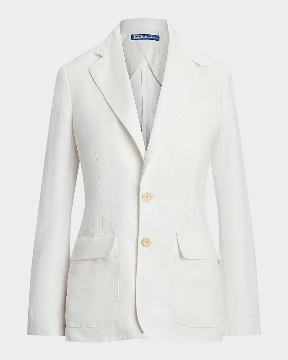 single-breasted linen blazer