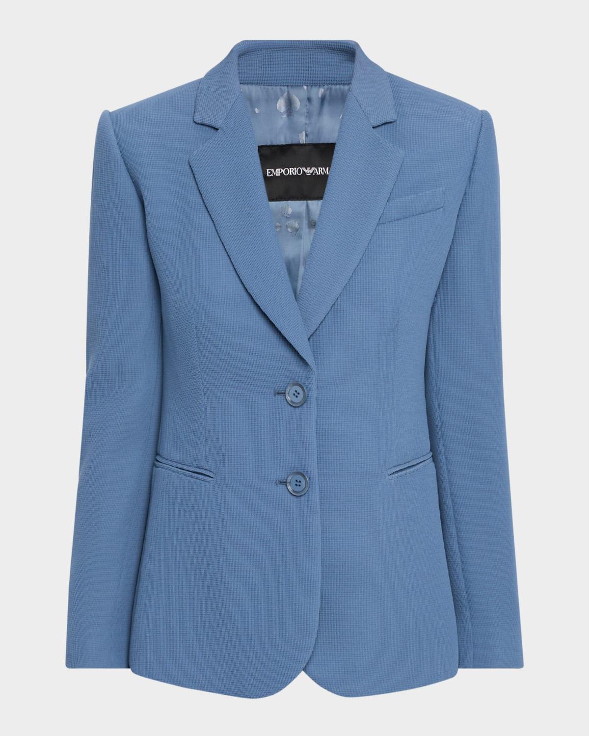 single-breasted pique blazer