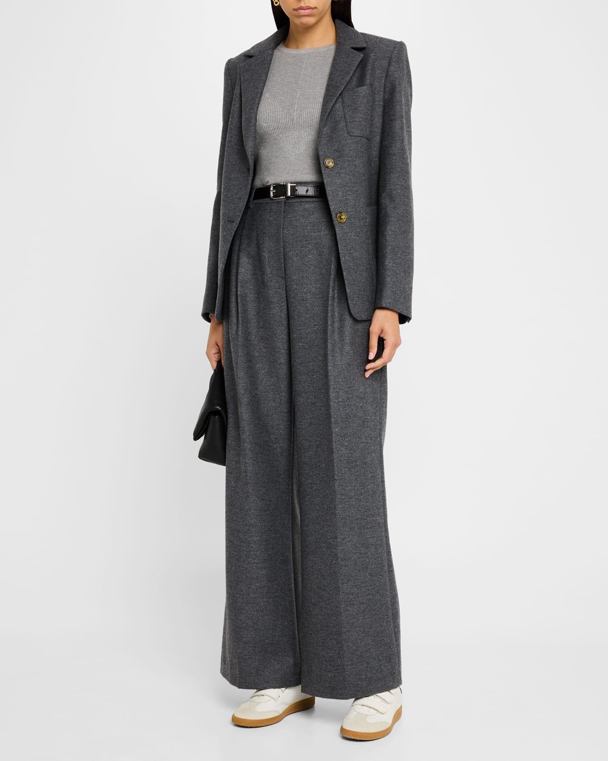 single-breasted textured wool weekend blazer