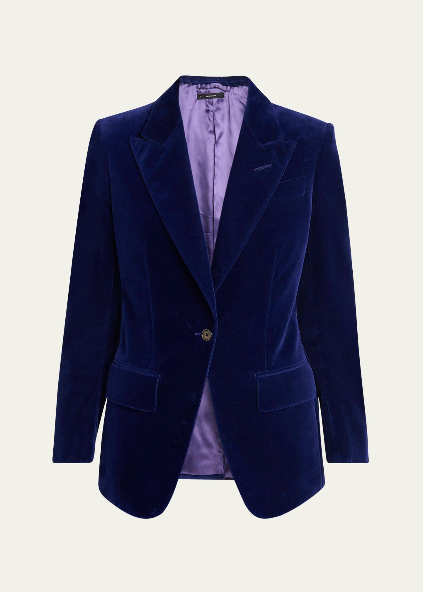 single-breasted velvet blazer