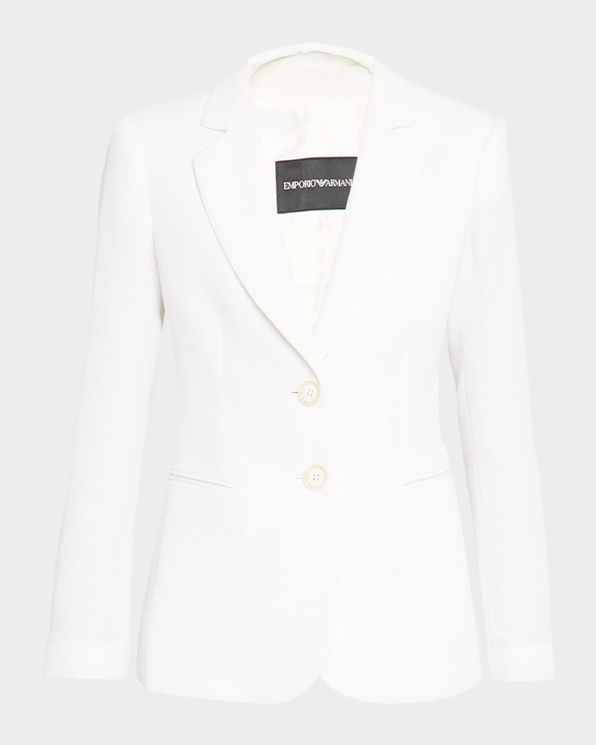 single-breasted waffle blazer