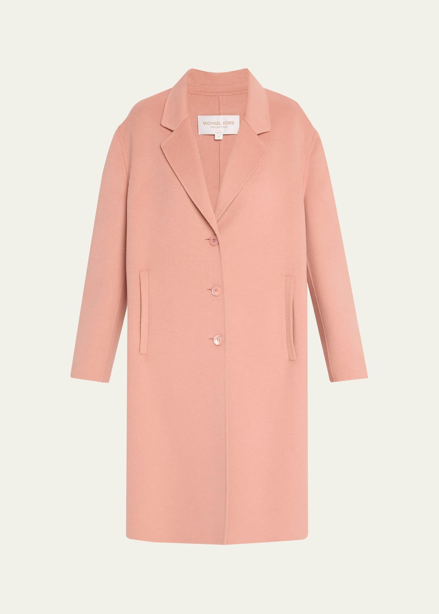 single-breasted wool long slouch coat