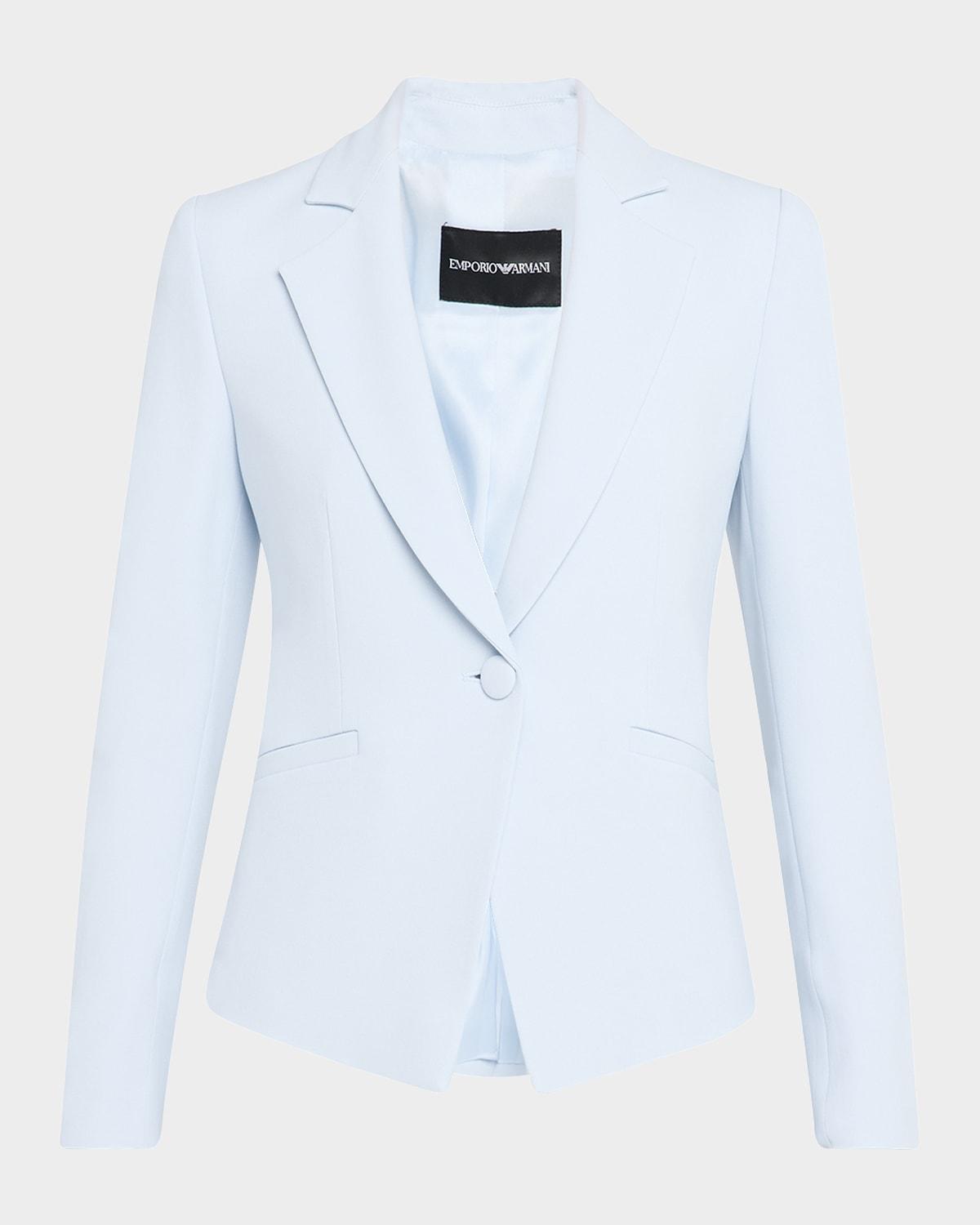 single-button cady crepe blazer