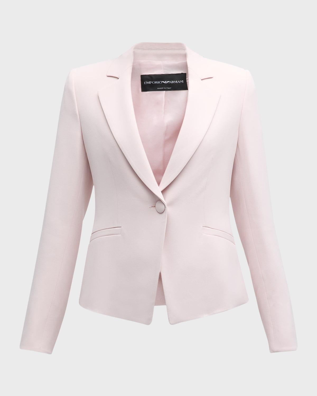 single-button crepe cady blazer