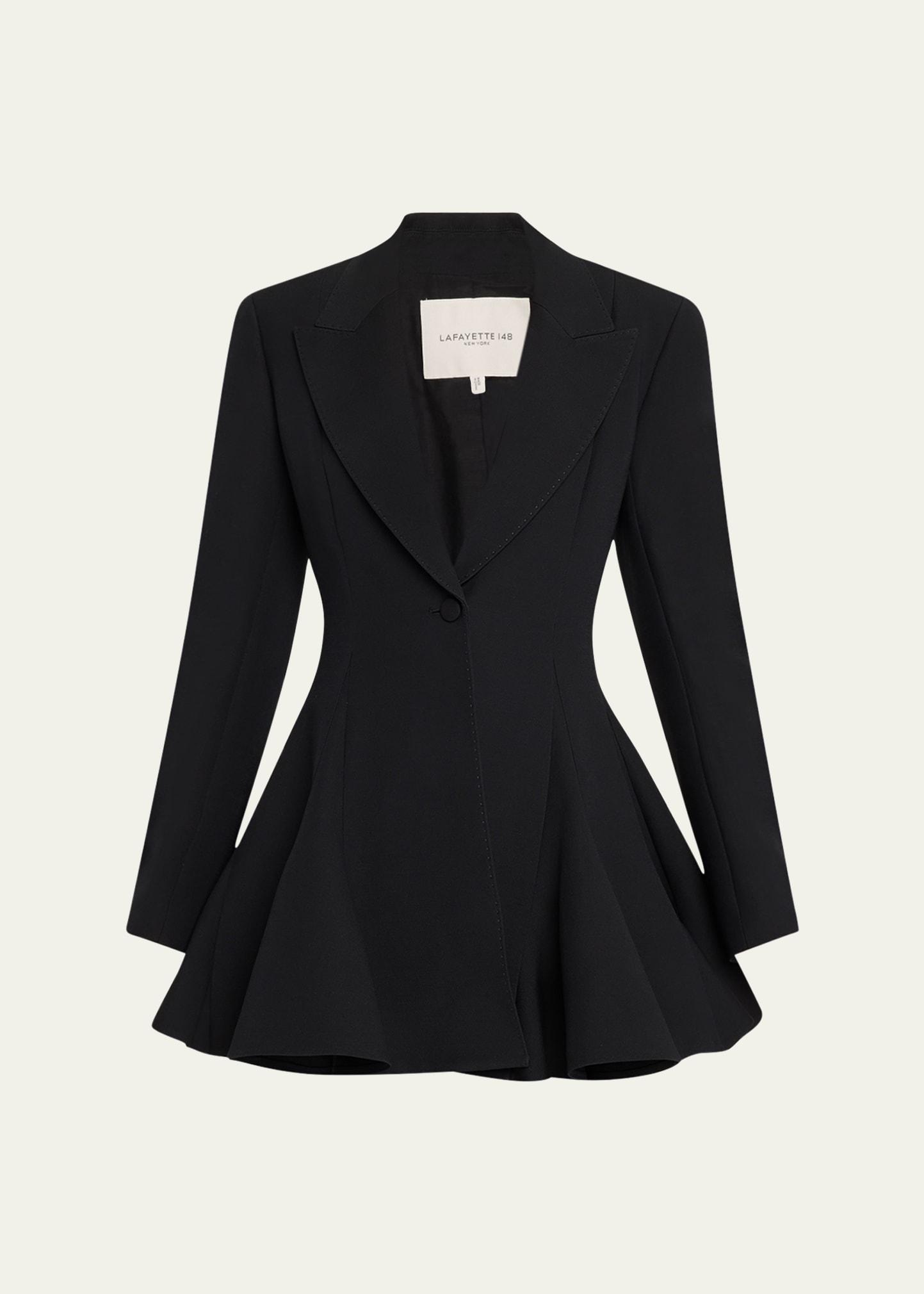 single-button godet blazer