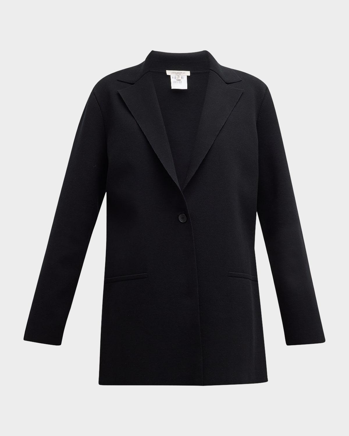single-button matte crepe blazer