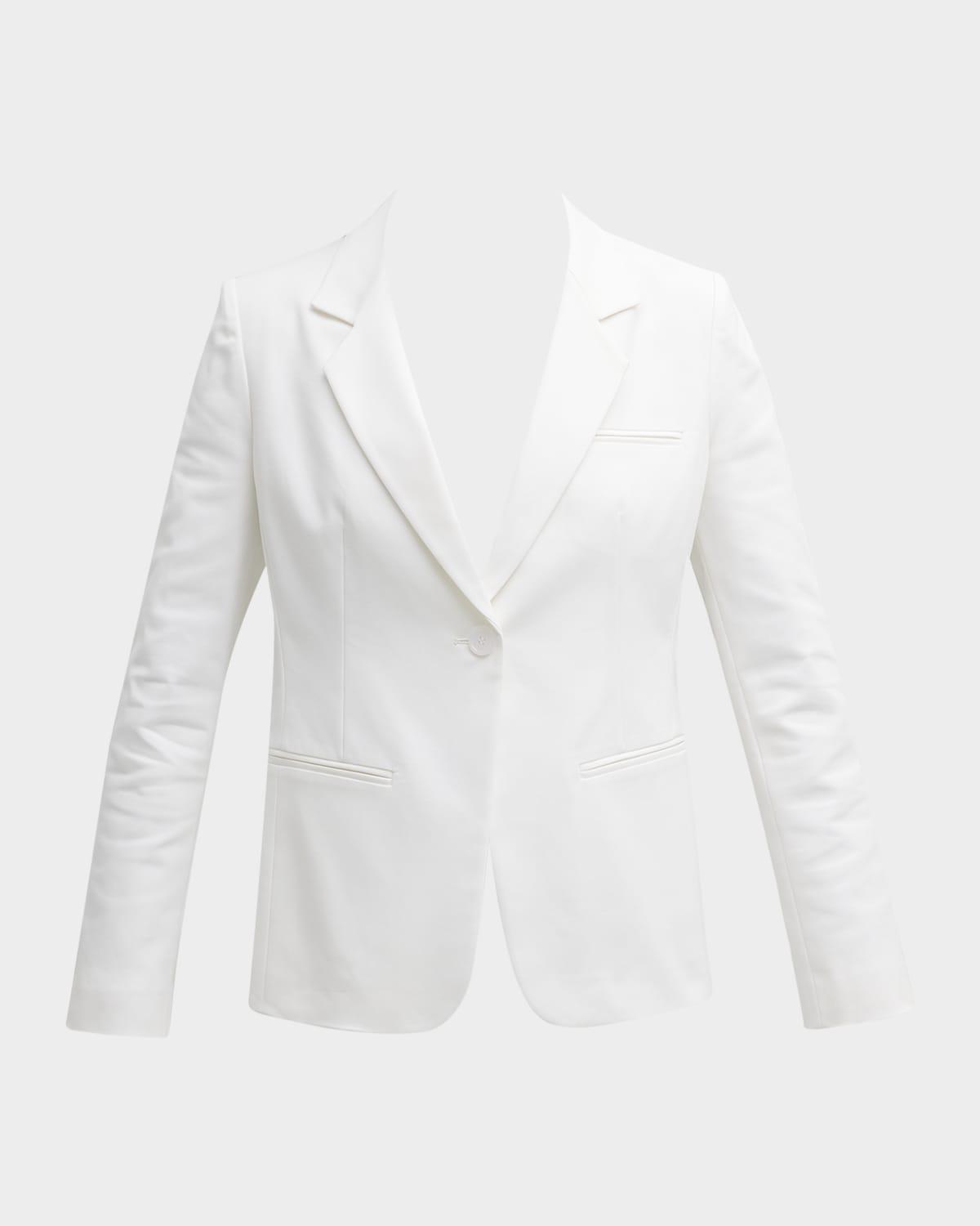 single-button stretch cotton blazer