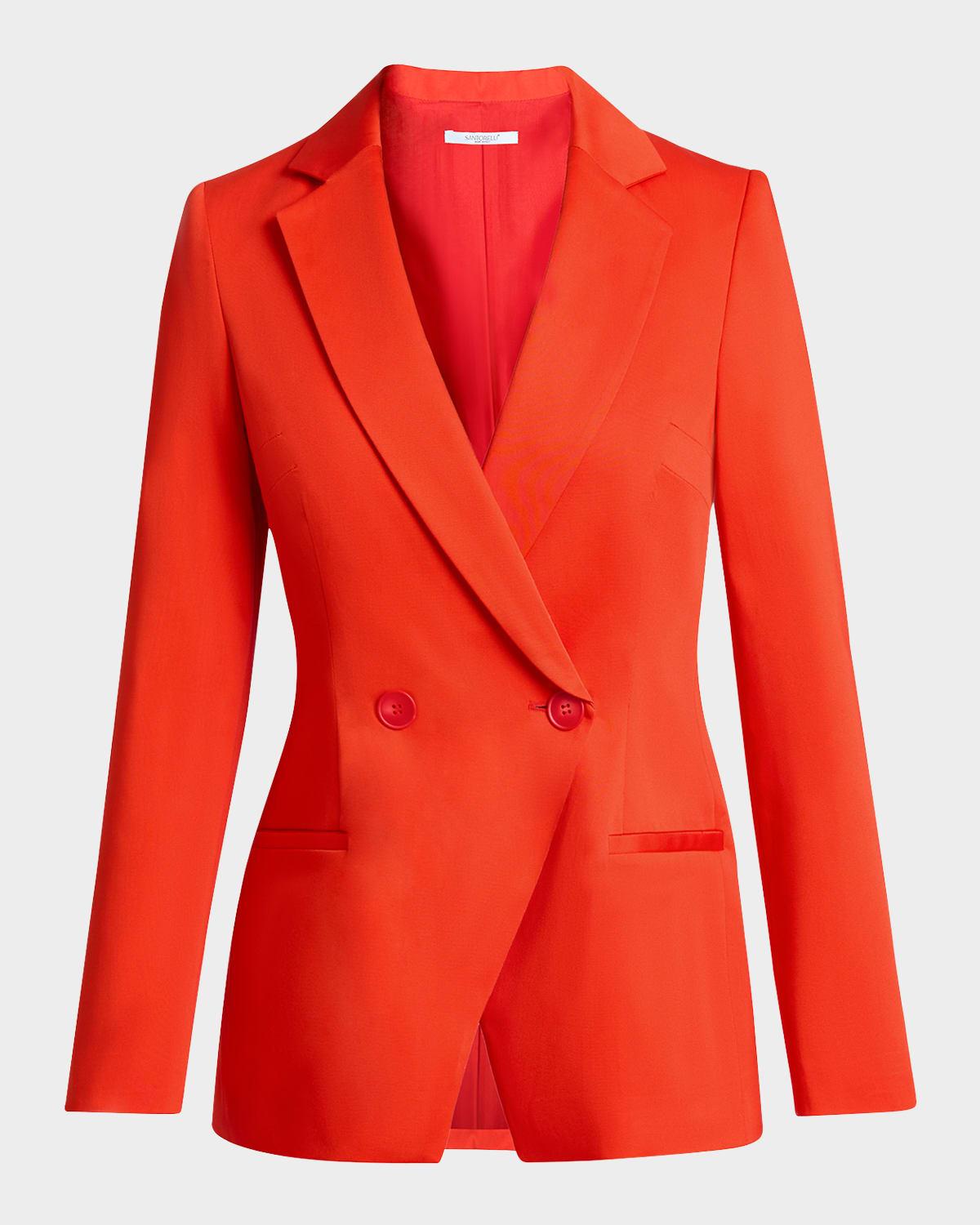 single-button stretch cotton blazer