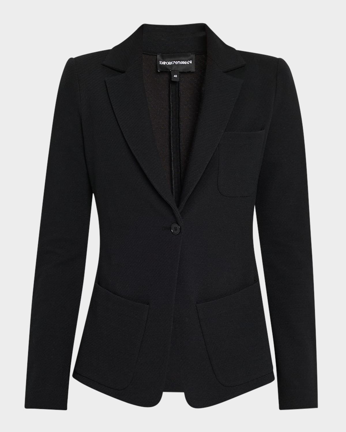 single-button stretch jersey jacket