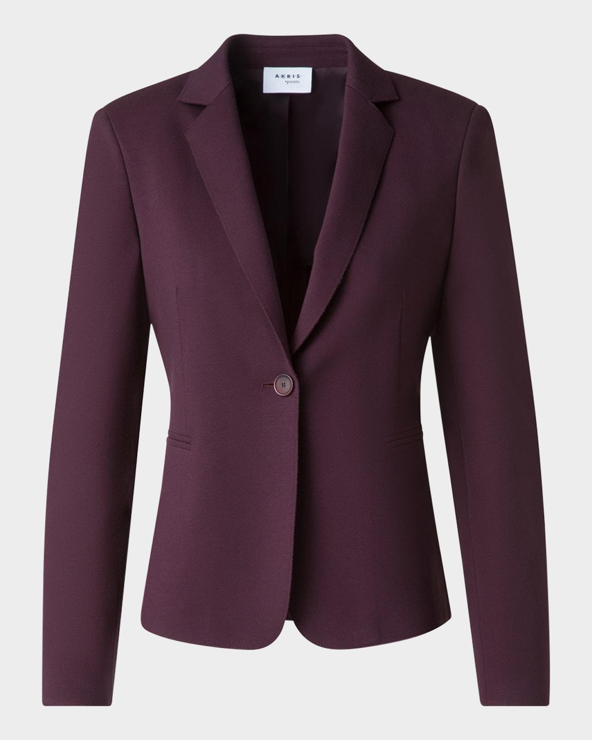single-button viscose jersey jacket