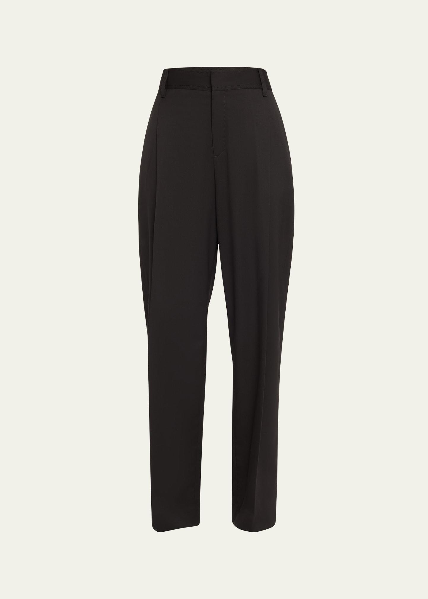 single pleat front trousers