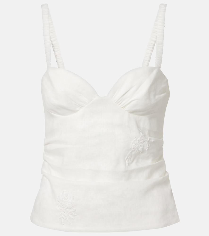 sir alessandra embroidered linen top