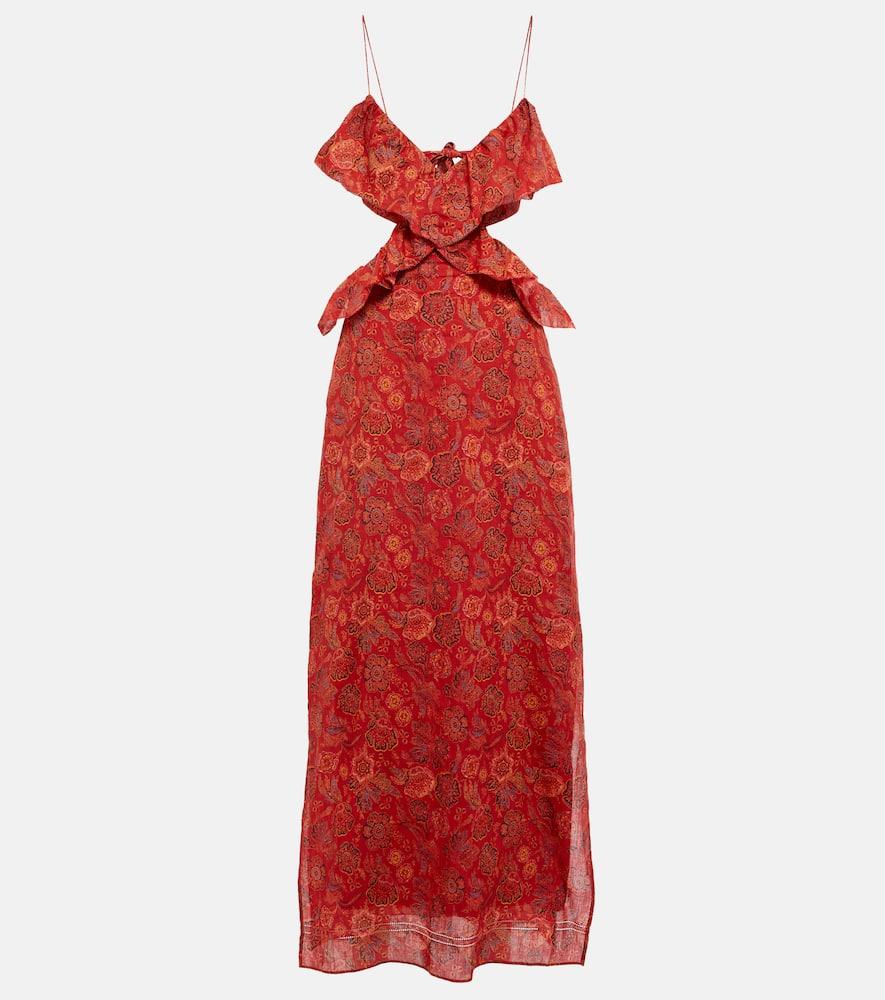 sir allegra floral ramie maxi dress
