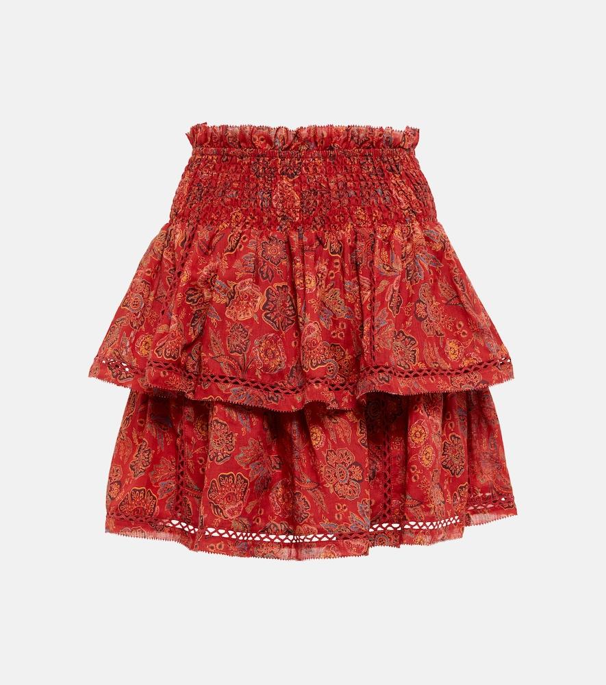 sir allegra floral ramie miniskirt
