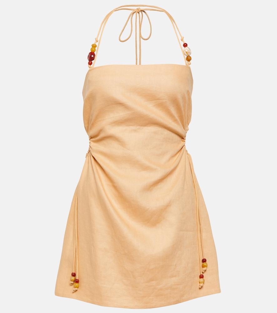 sir antonia beaded linen minidress