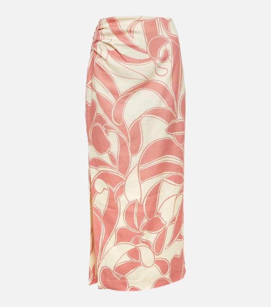 sir belletto printed linen maxi skirt