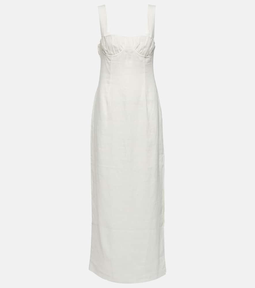 sir bettina linen midi dress