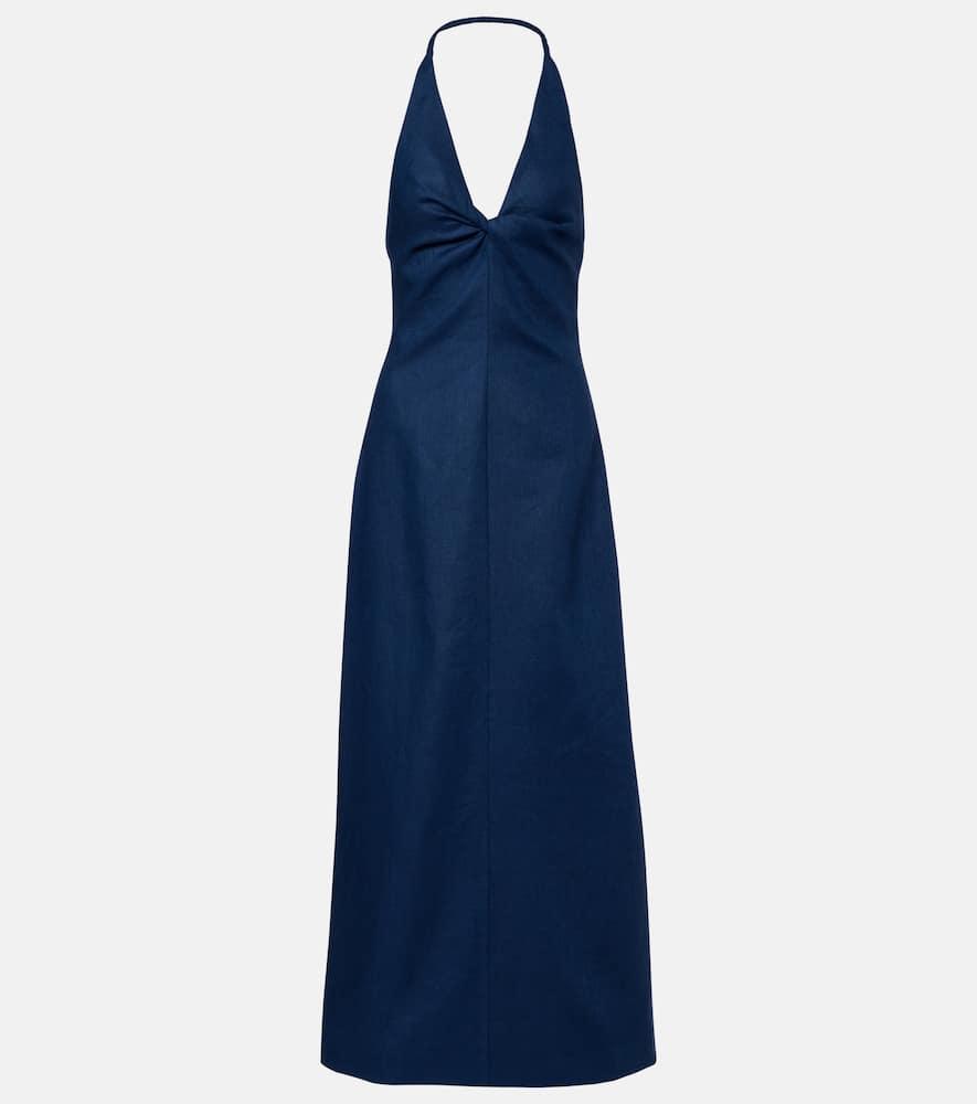 sir caela halterneck linen maxi dress