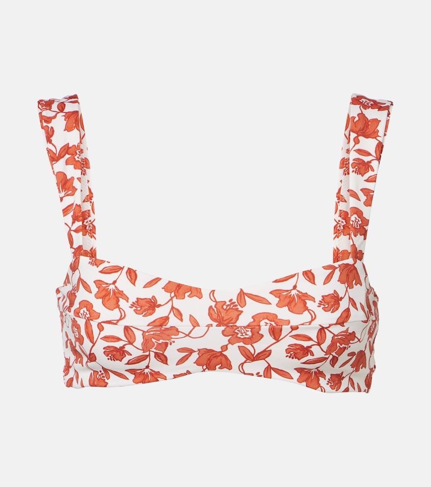 sir chloe floral bandean bikini top