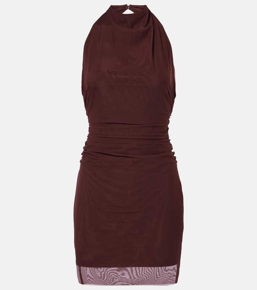 sir draped gathered jersey minidress