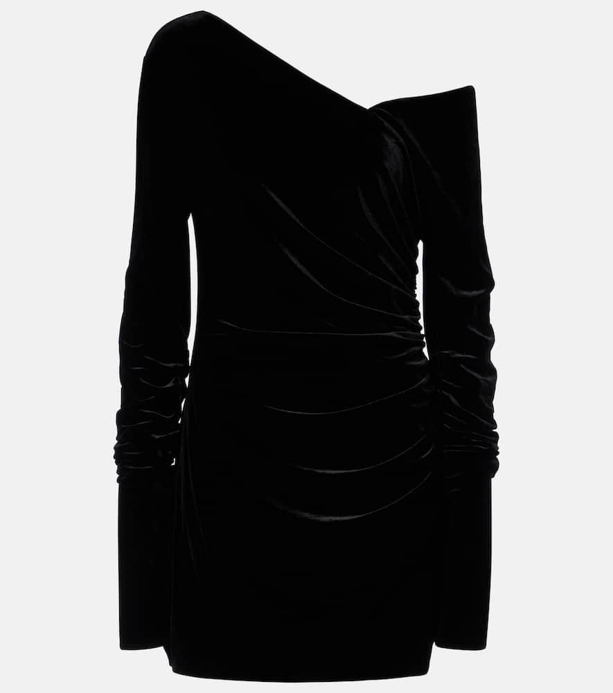 sir ettore ruched velvet minidress