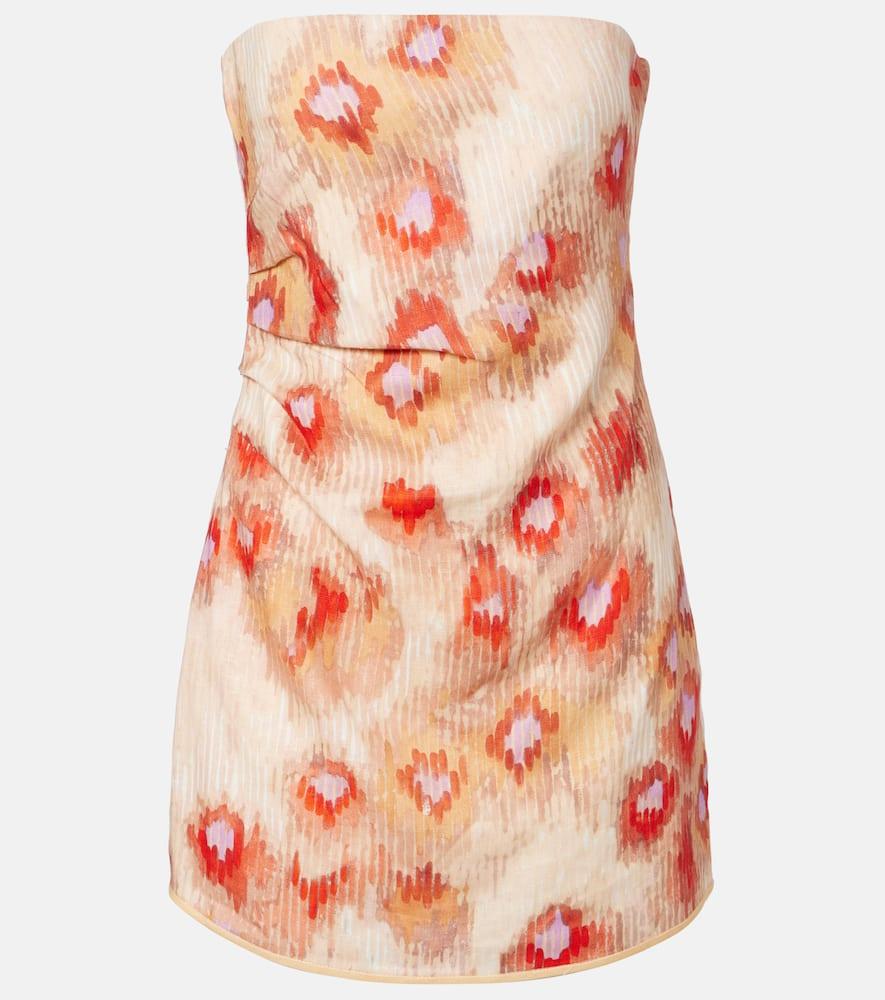 sir fiorella floral linen minidress