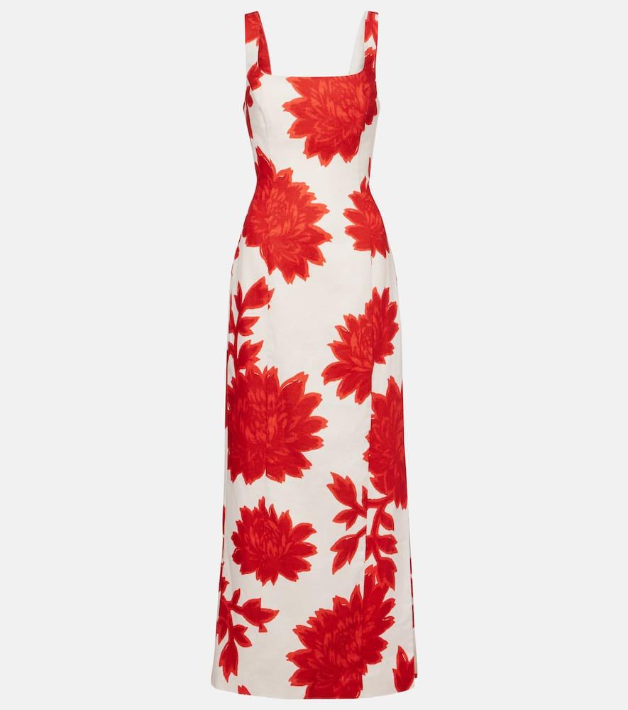 sir floral linen maxi dress