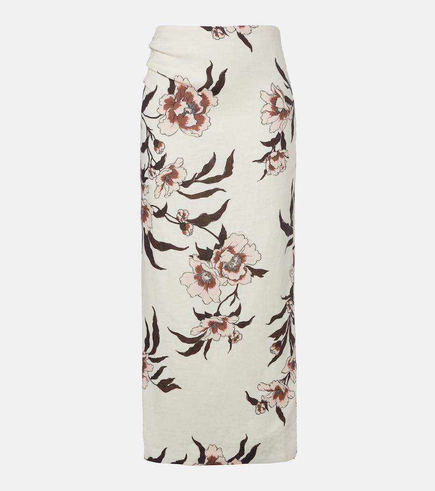 sir floral linen maxi skirt